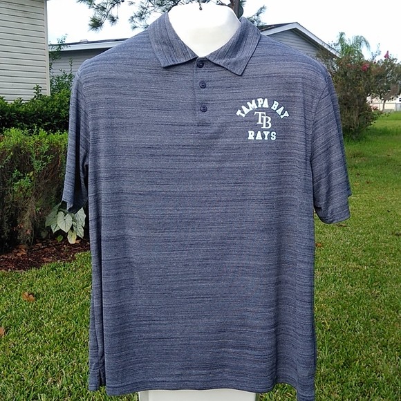 Tampa Bay Rays Polyester Polo Mens Grey XL - Picture 2 of 7